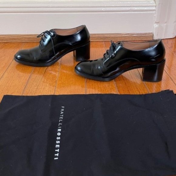 Fratelli Rossetti Black Leather Heeled Lace up Shoes Size 37.5 IT (7.5 US) - Picture 4 of 9